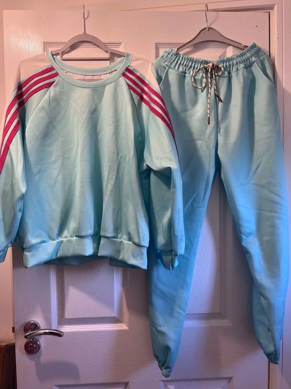 Light Blue Tracksuit With Red Stripes image 4